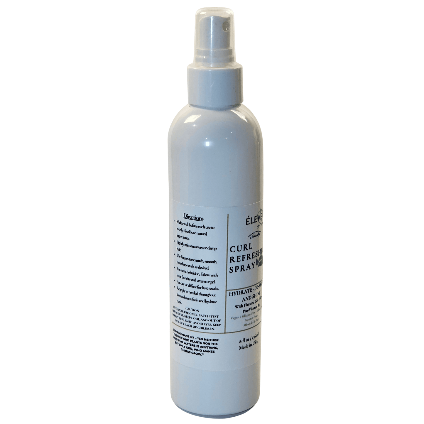 label of Curl Refresher bottle with direction