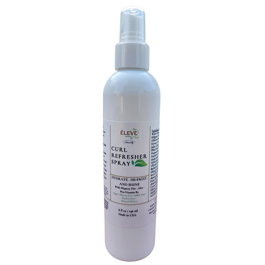 White bottle of Élève Curl Refresher Spray on a white background
