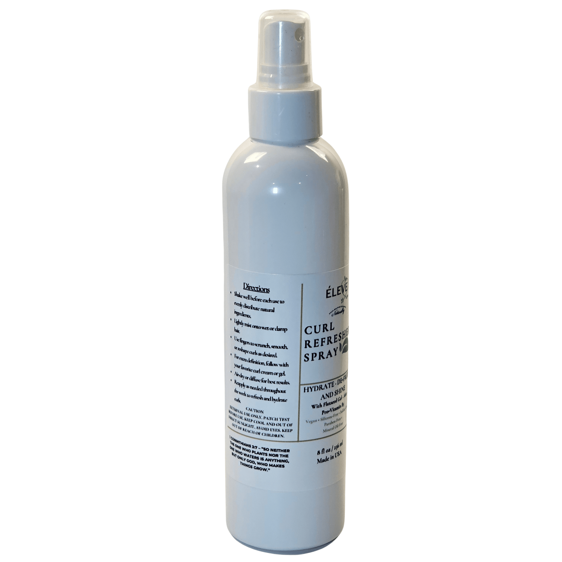 label of Curl Refresher bottle with direction